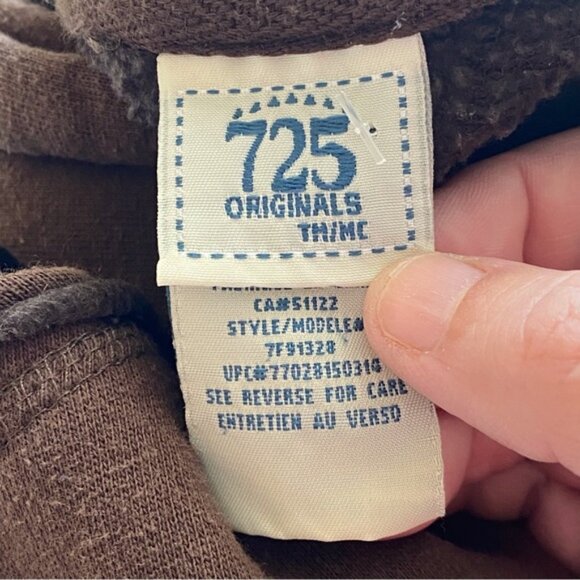 Y2K 725 Originals Full Zip Sweatshirt Woman XL Brown Dragon Streetwear Raw Hems - Picture 8 of 15